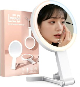 �܂��ݎ� ���ϋ� ��� ���D�~���[ �g�勾 (���{��10�{) ���ʎg�p LED���C�g USB�[�d�� 1500mAh��e�� �n���h�~���[�E���/�݂艺��/�莝���\ �n���h���t�� �R���p�N�g ���s�p �����^�ѕ֗�