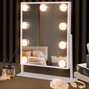 Hansong ���D�~���[ �n���E�b�h�~���[ ���~���[ ���ϋ� ���C�g�t�� LED �� ��� �~���[ 9��d�� ���邳���߉\ �O�F�ؑ� ���i�K���� �L���@�\�t�� 360�x��] �L�勾 ���d�� ���� 25*30cm