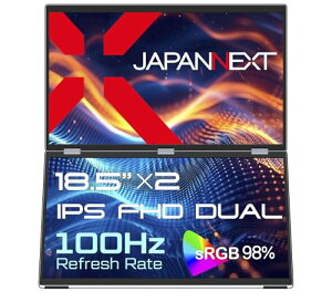 JAPANNEXT 18.5�C���` IPS�p�l��x2���� �t��HD(1920x1080)�𑜓x �f���A�����o�C�����j�^�[ JN-DMD-IPS185F miniHDMI USB Type-C 3��ʊg�� �ڑ��\��(����24.5�C���`) �Ɨ�(2�\�[�X����)�\�� �I�[�g�t���b�v�Ή�