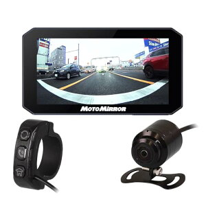 MAXWIN �y�e��ϋv�������{�ς݁z�o�C�N�p �X�}�[�g���j�^�[ �f�W�^���~���[ 180°���ʍL�p�J���� �f�B�X�v���C�I�[�f�B�I CarPlay Android Auto �Ή� 5�C���` �J�[�v���C USB�ڑ� �o�C�N�i�r �h�� �h