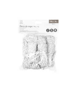 S'more(�X���A) Deco de rope �K�C���[�v 4mm ���[�v ����4m �ω׏d300kg ��v ���݋��� ���� ���ˍ� �K�C�h���[�v �f�R�f���[�v (�z���C�g ���a6mm, 1�Z�b�g(6�{����))