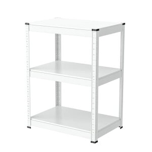 Umimile���b�N �X�`�[�����b�N ��60cm 3�i �ω׏d120kg/�i ���^�����b�N(��60×���s40×����80cm, �z���C�g)