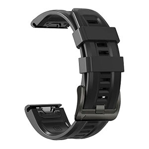 [YOCAHU] QuickFit 22 mm �o���h �����p for GARMIN(�K�[�~��) Fenix 7 Pro Solar/Approach S70 47mm/Forerunner 965 �Ή� �X�g���b�v �V���R�� �x���g �_�炩�� �h���� �K�[�~�� �p �����o���h (black)