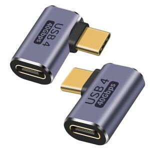 USB4.0 Type C �ϊ� �A�_�v�^�[ ���E 90° �Ȃ�2��ރZ�b�g PD 100W/5A�}���[�d 40Gbps�����f�[�^�]�� 8K@60Hz�f���o�� L�� L�^ �^�C�vc type-c 90�x �I�X ���X USB C �R�l�N�^�[ �X�����f�U�C�� Thunderbolt 3�Ȃ�