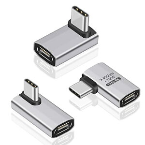 Poyiccot USB Type-C L�� �A�_�v�^�A(3��ރZ�b�g) USB-C L�� Type C �ϊ� �A�_�v�^�y240W/5A�}���[�d 40Gbps�����f�[�^�]�� 8K@60Hz�f���o�� �z���E 90° �Ȃ� type-c �ϊ��A�_�v�^�AL�^ USB C�R�l�N�^�Ή�Thunderbol