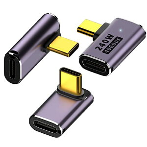 ALLVD USB4.0 Type C �ϊ� �A�_�v�^�[ ���E 90° �Ȃ�3��ރZ�b�g PD 100W/5A�}���[�d 40Gbps�����f�[�^8k@60HZ��100W 5A�̋}���[�d���T�|�[�g�AThunderbolt 3��USB Type C�C���^�[�t�F�[�X�f�o�C�X�ƌ݊���������