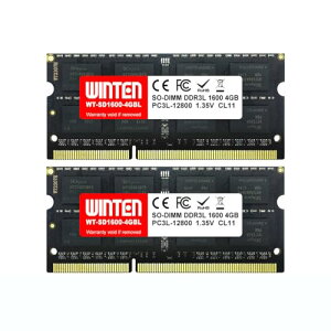 WINTEN m[gPCp DDR3-1600 8GBi4GB×2jd 204Pin CL11 1.35V 1.5V SODIMM SDRAM [ ݃[y5Nۏ؁Eۏ؁zWT-SD1600-D8GBL