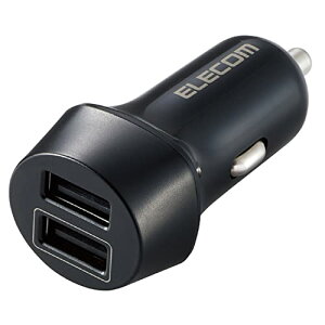 �G���R�� �J�[�`���[�W���[ �V�K�[�\�P�b�g USB 2�|�[�g (USB-A×2) 12W 12V/24V���͑Ή� LED�����v�t�� [iPhone SE3/SE2/13/12�AiPad�AAndroid �e��Ή�] �u���b�N EC-DC08BK