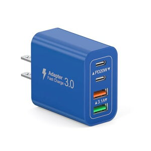 20W PD �}���[�d USB �R���Z���g iPhone Type-C �[�d�� AC�A�_�v�^�[ USB�|�[�gA &C�|�[�g �A�_�v�^ �^�C�vc USB �d���^�b�v iPhone iPad Android ���̑��e��@��Ή� (�u���[)