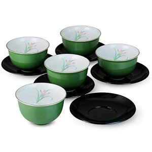 CtoC JAPAN ̂  : Lc ᑐ PECt咃Zbg Japanese Cup x5pcs with saucers set Porcelain/Size(cm) Cup, 9.2x5.7/No:365761