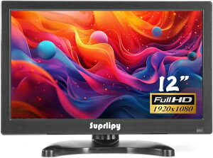 Suprlipy 12C` FHD ^IPSj^[ LCDfBXvCXN[ 1920x1080 60Hz 16:9 BNC VGA AV͕t EhXs[J[ CCTVhƃJ DVR PC Q[@p