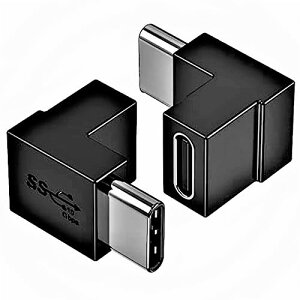 fine-R USB Type C  ϊ A_v^[ ㉺ 90° 2 Zbg L L^ USB3.1 [d PD[d f[^ 10Gbps ^Cvc type-c ϊA_v^ 90x IX X USB C RlN^[ XfUC (PLی
