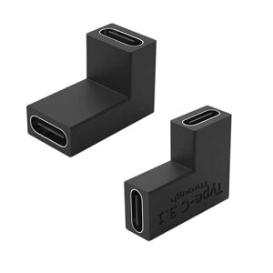 USB-C���X to USB-C���X �A�_�v�^ ���� ���p PD 100W�}���[�d 10Gb/s�f�[�^�]�� 4k@60Hz�f���o�� USB3.1 Gen2 Type-C �ϊ� L���^ �Ή��APro/Air����т��̑���USB C�f�o�C�X�Ή��i���EL�^+ �㉺L�^)2�_�Z�b�g
