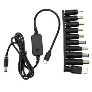 YFFSFDC 10in 1 USB Type C PD P[u 1m ϊvOt 5.5x2.5mm LED\ \d 5V-9V-12V-15V-20V P[uPD}[d dRlN^ [d 60w 3A @ gѓdb ^ubg Cz J