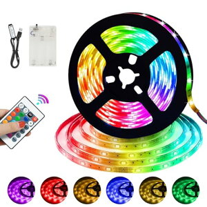 Auting LEDe[vCg 2M drUSBd RGB 5050 LED erobN ԐڏƖ Q Q[ p LED e[v F Hsv R  p[eB[/o[/rO//PCΉ