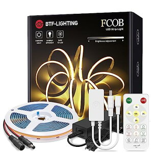 BTF-LIGHTING FCOB COB LEDe[vCg x tLVu 5M 336LEDs/m dF 3000K 8mm XgbvCg APP RFR Rg[[ DC12V \ ό`\ ؒf\  Ki X