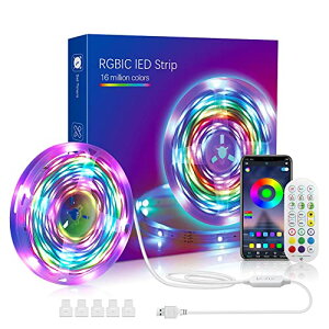 Najiny LEDe[vCg J[Cg USB RGB 1600̐F F APP 24L[R ԐڏƖ Q[ X L O (5M)