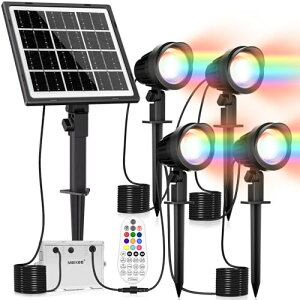 MEIKEE �K�[�f�����C�g �\�[���[�[�d�� IP66�h�� RGB �A�b�v���C�g�X�|�b�g���C�g ���O 800LM ���� ���F 8-12���ԘA���_�� 5000mAh���`�E���d�r �ϋv���ǂ� ���ÃZ���T�[ �����_��/���� �뉀 �Ԓd ��