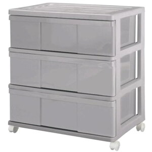 �ߑ��P�[�X 3�i �L���X�^�[�t�� �v���X�`�b�N ���C�h �`�F�X�g �^���X ���[�P�[�X �����o�� ��e�� ��60cm ���s40cm ����66cm �g���� ���{�� (�O���[)W3-1ATGY