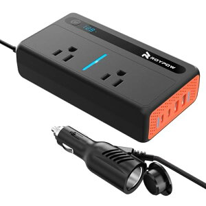 Roypow Co[^[ 200W VK[RZg 12v100v [d\ QC3.0}[dΉ USB-A*2 QC3.0*1 PD*1 ԍڗp[d y USB-A|[g*3 AC100Vd2 RpNg 12VSԎΉ Cg Ԓ