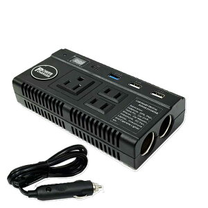 J[Co[^[ ԍڏ[d 120W DC12V 24V AC100Vɕϊ Cg RZg ACRZg PD}[d QC3.0 VK[C^[\Pbg×2