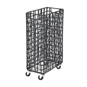 003427 FOLDING ROUGH KNIT LAUNDRY BASKET with CASTER 40L/SLIM �����h���[�o�X�P�b�g ���ʏ����[ �E�ߏ� ���r���O���[ �L���X�^�[�t�� �܂��݉\ (Gray)