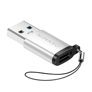 NIMASO USB3.2(Gen2) 10Gbps USB Type-C �ϊ��A�_�v�^ (Type-C ���X to USB A �I�X)�����h�~�݌v & 10Gbps �����f�[�^�`��&QC3.0 �����[�d Windows 10 / Mac OS/�X�}�z/�p�\�R���ȂǂɑΉ� �����h�~�X�g���b�v�t�� �V��