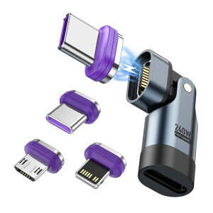 |N~ }Olbg USB-C ϊA_v^y240WΉE3gzL^ 180°] Type-C ϊA_v^  C E 5A}[d f[^] Book/Pro/phone/AndroidΉ (u[)