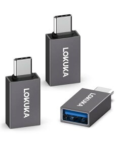 LOKUKA USB 3.0 Type-C�ϊ��A�_�v�^�[�y3�Z�b�g�zUSB-C & USB-A �ϊ��A�_�v�^ OTG�@�\�Ή� 5Gbps�]�����x �^�C�vC�I�X�[USB A���X�ϊ��R�l�N�^�[�y�O���[�z