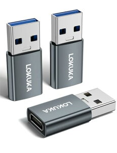 �^�C�vC �ϊ��A�_�v�^ LOKUKA USB-C to USB-A�ϊ��A�_�v�^�[ �y3�O���[�z���� USB-A 3.0�I�X-USB-C���X�[�q�R�l�N�^�[ 5Gbps�Ή�