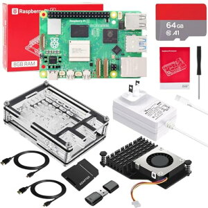 Vesonn Raspberry Pi 5 Starter Kit ZKς Raspberry Pi5 8GB{[h/64GBJ[h/27W PDdA_v^[/ANeBuN[[/AN9wP[X/Micro HD OutP[uC(Yx[pC5 X^[^[Lbg)