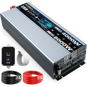 ROARBATT 12V 4000W Co[^[ g uԍő8000W DC12VAC100ɕϊ Rt 50/60Hzؑ։\ ACRZg×4AUSB\Pbg×2 ԍڂƒpd דd0.4-0.8A zd O ЊQ