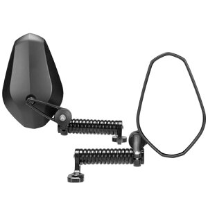 KEMIMOTO �y25�N�v�V�E2in1�f�U�C���z�o�C�N �~���[ 10mm ���E�Z�b�g �I�t���[�h�~���[+�N�����v�o�[��̎� �ėp ��t�ȒP �p�x�����\ �����~���[ �Ԍ��Ή� �u���b�N KM3107