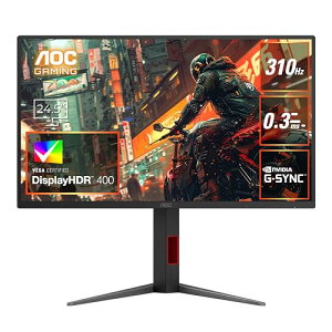 AOC Q[~Oj^[ 25G4S/11, 24.5C`, ő310hz, tHD/1920×1080, x0.3ms(MPRT), Fast IPS, HDMI2.0x2/ DP1.4x1,G-Sync CompatibleΉ, HDR400F, , FPS, PS5/SwitchΉ, 3Nۏ