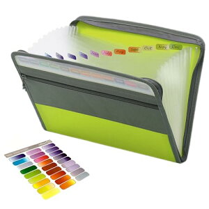 East Leaf �t�@�C���P�[�X �h�L�������g�t�@�C�� ���ރz���_�[ ���[�P�[�X �t�@�C���t�H���_�[ A4 13���� ��e�� �n���h�o�b�O �d�؂�t�H���_�[ �C���f�b�N�X���x���t (���C�g�O���[��)