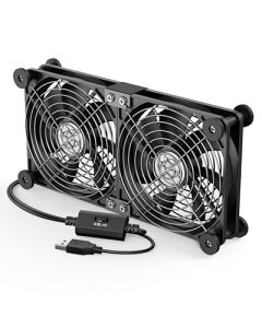 ELUTENG pt@ 12cm 2A USBt@ hUSt 3iKʒ 1400RPM × 2 u\ 5V É  pN[[ ^ PC/PS5/PS4 /m[gp\R/[^[/Ȃ Dual Usb fan 12cm