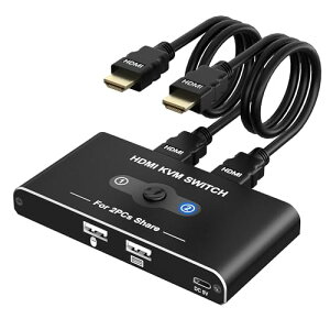 USB ؑ֊ KVMXCb` HDMI 21o p\R2䃂j^[1؂ւ p\R2 L[{[h/}EX/fBXvC1䋤Lł؂ւ 4K@60Hzfo |[gɑ}̊ȒPڑ HDMI