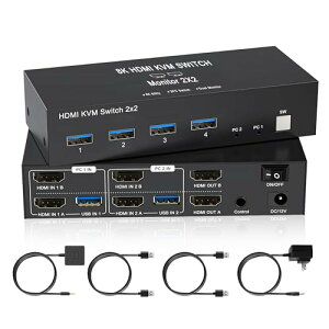 y8K 60Hz 4K 144HzzHDMI KVM ؑ֊ 2PC ؑ 2j^[ o fA fBXvC HDMI 22o USB 3.0 2 4o fA j^[ KVM XCb`[ L[{[h }EX L ݑΖ E