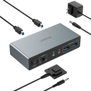 Unitek HDMI KVM Switch 2in2AEg 4K@60Hz USB3.0 KVM؂ւ fAHDMIj^[ USB3|[g 5V2AdA_v^[t