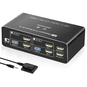 y8K fAj^[zDisplayport KVM ؑ֊ 2PC ؑ 2j^[ o fAj^[ DP 22o 2PC USB3.0 XCb`[ p\R ؑ 4K 144Hz DP XCb` fA fBXvC USB