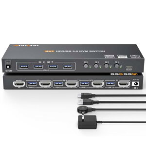 USB 3.0 KVM XCb` HDMI 4 PC 4K@60Hz EDID t 41óAL[{[hA}EXAv^[ARg[[p4USB 3.0|[gAUSB3.0P[uAHDMIP[ut