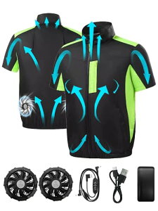 [DUDUBON] �󒲍�ƕ� �t���Z�b�g ���� �t�@���t���� 20000mah��e�ʃo�b�e���[ 9�t�@���u���[�h �y�É��z 3�i�K���ʒ��� USB���d ���� ��ƒ� ���Ă��~�� ���� �������ĕ� ������ �W���P�b�g ��