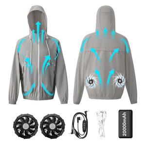 [DUDUBON] �󒲍�ƕ� ���� �t�@���t�� ���f�B�[�X �����Y 20000mAh��e�ʃo�b�e���t�� �y�É��z �t�@���t����ƕ� USB���d 3��ނ̕������� �⊴ �p�[�J�[ 3D�z���� �ʋC UV�J�b�g �M���Ǒ΍� ��