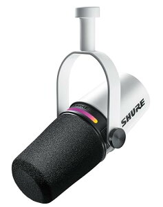 SHURE �V���A MV7+ �|�b�h�L���X�g�}�C�N���z�� �z���C�g MV7+-W : OBS �F�� �_�C�i�~�b�N�}�C�N �J�[�f�B�I�C�h �P��w���� USB-C XLR �L�� �m�C�Y���� �z�M �X�g���[�~���O YouTube �^�� ���R�[�f�B��