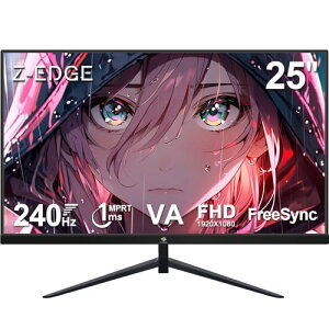Z Z-Edge(�[���G�b�W) �Q�[�~���O���j�^�[ 24.5�^ 240Hz VA FHD(1920x1080) 1ms HDR10 AMD FreeSync�Ή� ����� �����^ HDMI DP �t���b�J�[�t���[ VESA�Ή� ����2�N�ۏ�(�v�o�^) UG25I �u���b�N