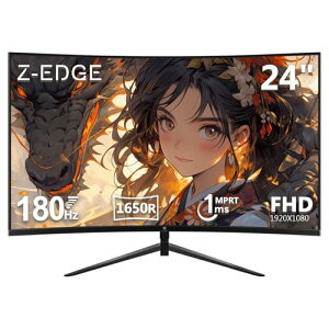 Z Z-Edge(�[���G�b�W) �Q�[�~���O���j�^�[ �Ȗ� 24�^ 180Hz VA FHD(1920x1080) 1ms HDR10 AMD FreeSync�Ή� ����� �����^ HDMI DP �t���b�J�[�t���[ VESA�Ή� ����2�N�ۏ�(�v�o�^) UG24 �u���b�N