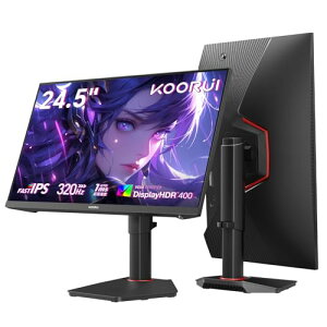 KOORUI �Q�[�~���O���j�^�[ 24.5�C���` FHD�i1920x1080�j 320Hz 1ms(GTG) Fast IPS�p�l�� HDR400 sRGB 99%/DCI-P3 95%/Adaptive Sync/HDMI2.0×2/DP1.4/VESA�Ή� �������� �c����] G2511E