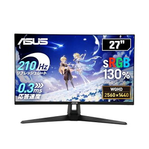 �y�@ �zASUS�Q�[�~���O���j�^�[/TUF Gaming VG27AQ5A ? 27�C���` / QHD�i2560x1440�j / 210Hz�iOC�j / Fast IPS/ELMB SYNC / 0.3ms GTG�i�ŏ��j / �X�e���I�X�s�[�J�[/DisplayWidget Center/Gaming AI/�������K�i