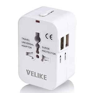 VELIKE CO ϊvO RZg COpdv O }`ϊvO 2USB|[g SEΉ ϊ COsp[d A/O/BF/C^Cv }`A_v^[ 200ȏʗp Universal Travel Adapter o