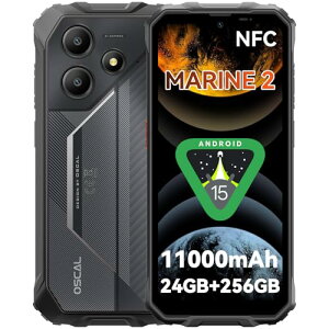 OSCAL Marine2 ^tlXX}z Android 15 X}z 24GB RAM+256GB ROM +2TBg\ 11000mAheʃobe[ A6.56C` 90Hz 16MP AIJ IP68/IP69K hhoϏՌA4GfAsimt[ X}z { wF